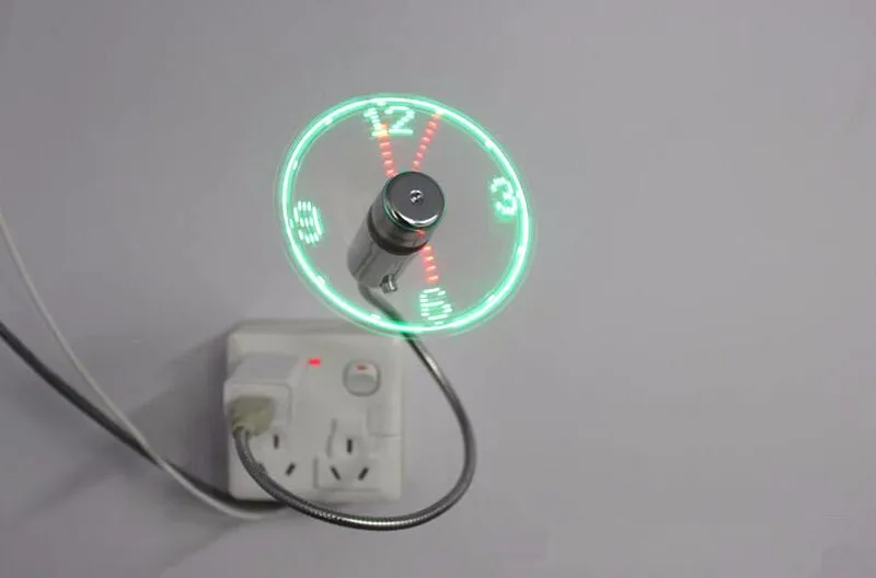 New Mini USB Fan Gadgets Flexible Gooseneck LED Time Display Cool Watch for Laptop Notebook PC High Quality Durable Adjustable |