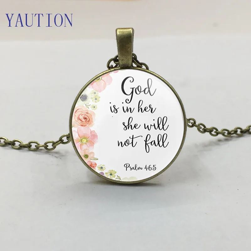 Psalm 46: 5 Библейские стихи Бог внутри нее она не будет падать питомник Подвеска со