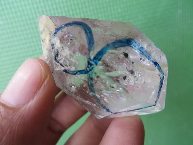 Тибетский водный Кристалл Алмаз херкимера с 2 легко видимыми движущимися ENHYDRO