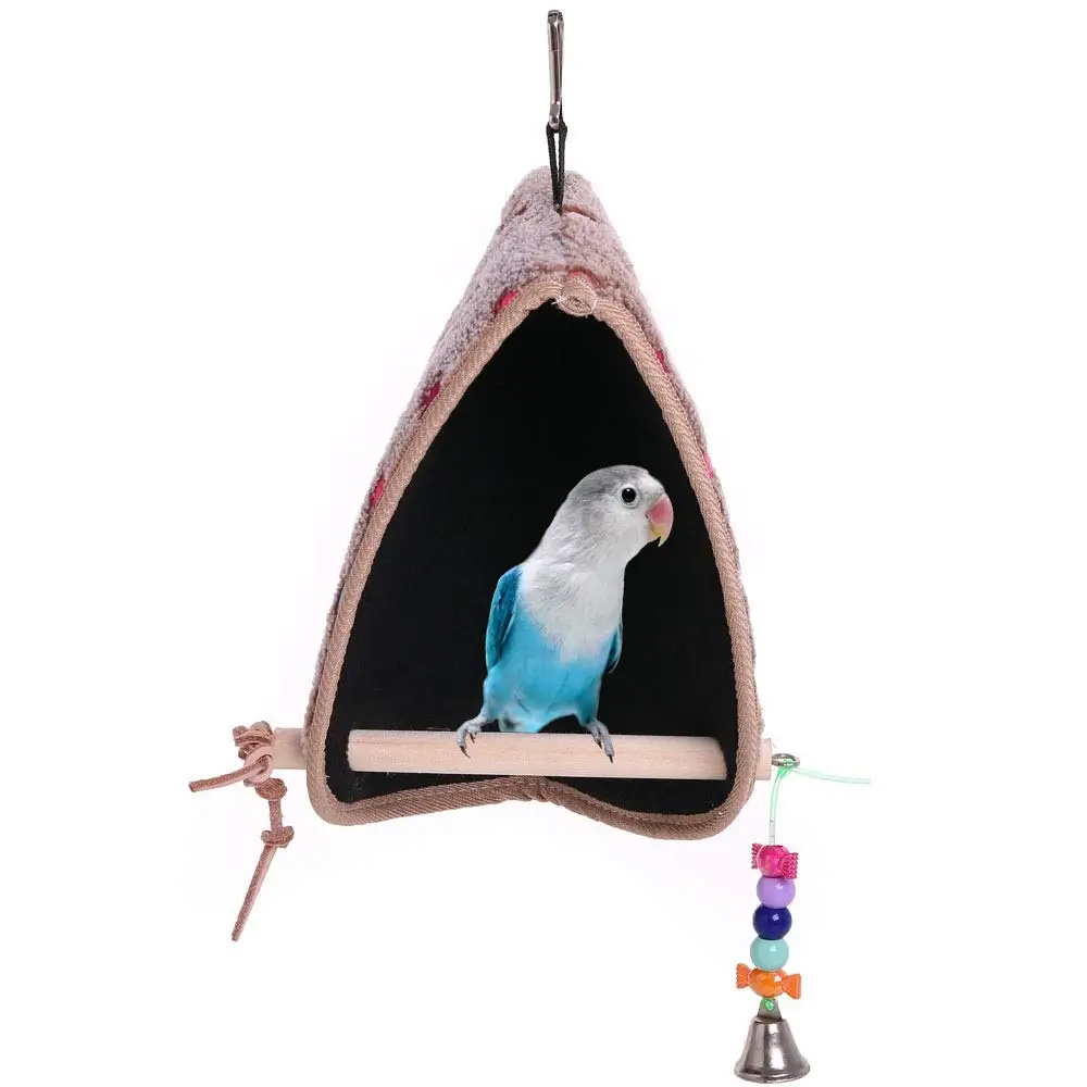 

parrot Winter Plush Hut Tent Nest Stand Parrot Bed Sleep Parakeet Cage Cave Hanging Decor Birdhouse for Small Cockatoo Finch