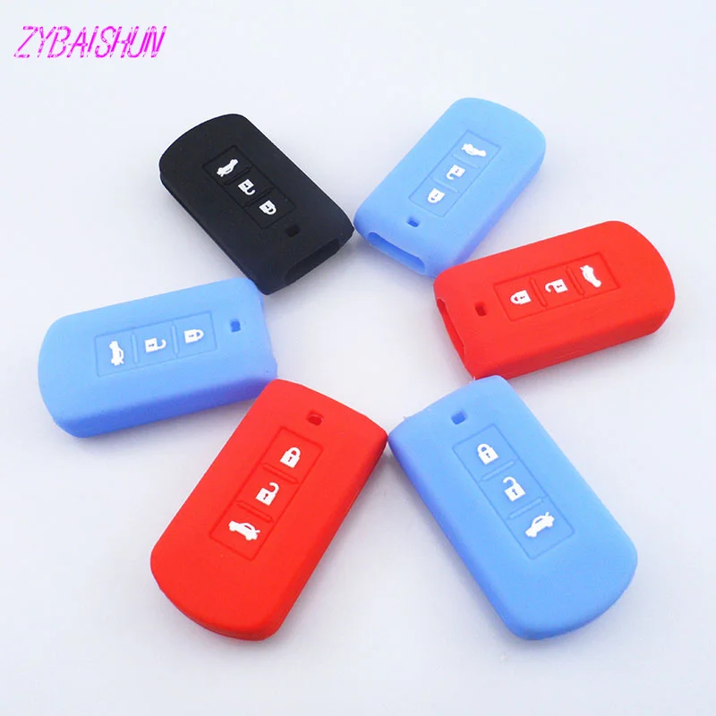 Силиконовый чехол для ключа Mitsubishi Mirage ASX Lancer 10 Outlander Colt Grandis Remote Keys box car stying|Футляр