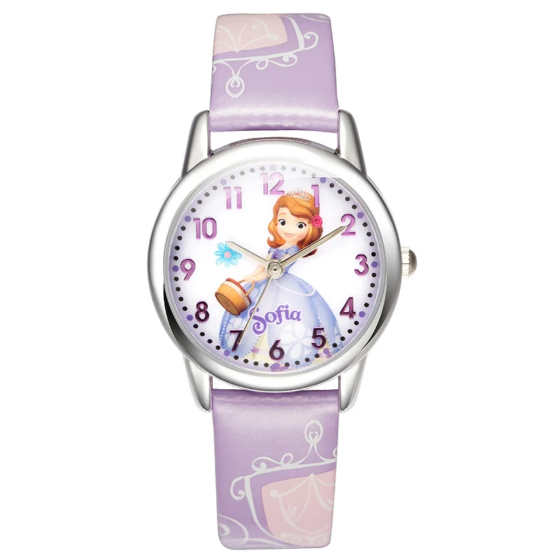 Детские Кварцевые часы Brave Sofia Princess модные повседневные кожаные