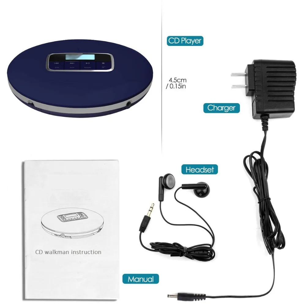 HOTT портативный CD-плеер светодиодный дисплей CD Walkman игровой диск CD-R/cd-rw/MP3 Звуковые эффекты включают плоские/BBS/Pop/Джаз/Рок/Классика