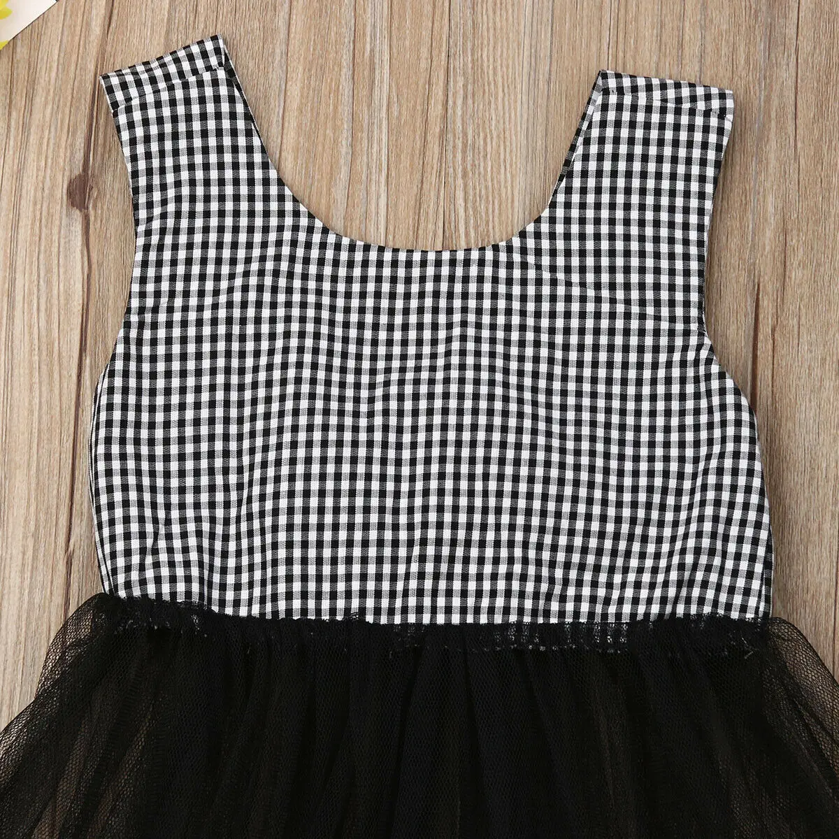 Комплект одежды для новорожденных девочек клетчатые сетчатые топы с бантом на