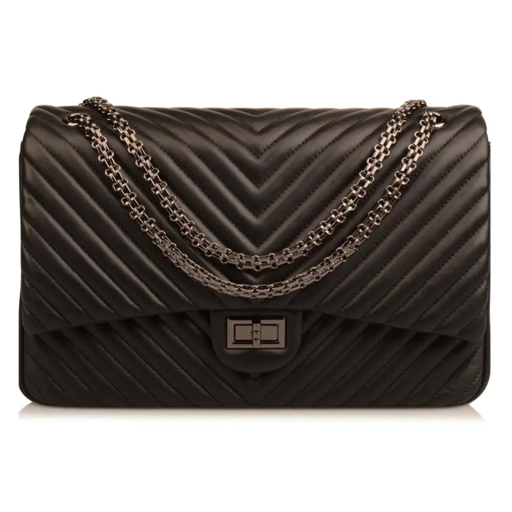 Женская Стеганая сумка на плечо из натуральной кожи с ремешком цепочке|Сумки