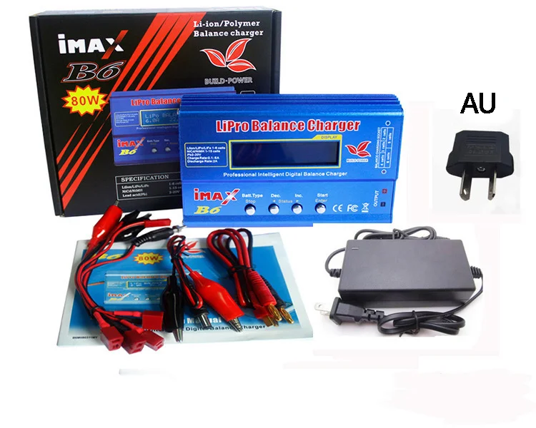 B6 with AU Adapter Зарядное устройство Lipro Balance зарядное устройство iMAX B6 зарядное устройство Lipro Digital Balance зарядное устройство+ 12 В 6A адаптер питания Кабели для зарядки - Цвет: B6 with AU Adapter