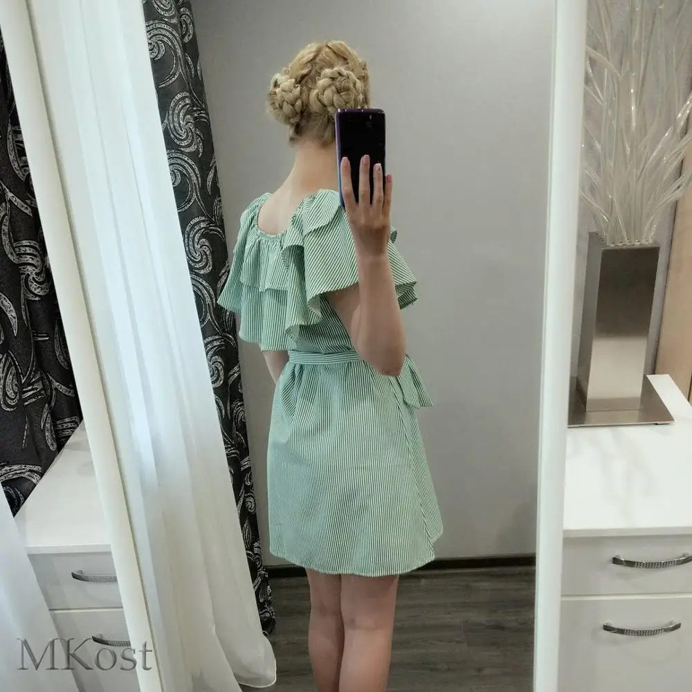 

4 colour 2017 Summer Fashion Women's New Striped Dresses Sexy Ruffle Dress Casual Style Comfortable Pretty Canonicals 10