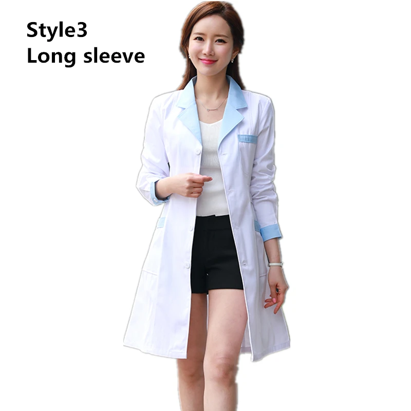 Style3 Long sleeve 10 видов цветов, новая форма медсестры, Женская медицинская одежда, летняя одежда для больниц, одежда для врача, аптека, лаборатория, пальто, рабочая одежда, медицинская одежда - Цвет: Style3 Long sleeve