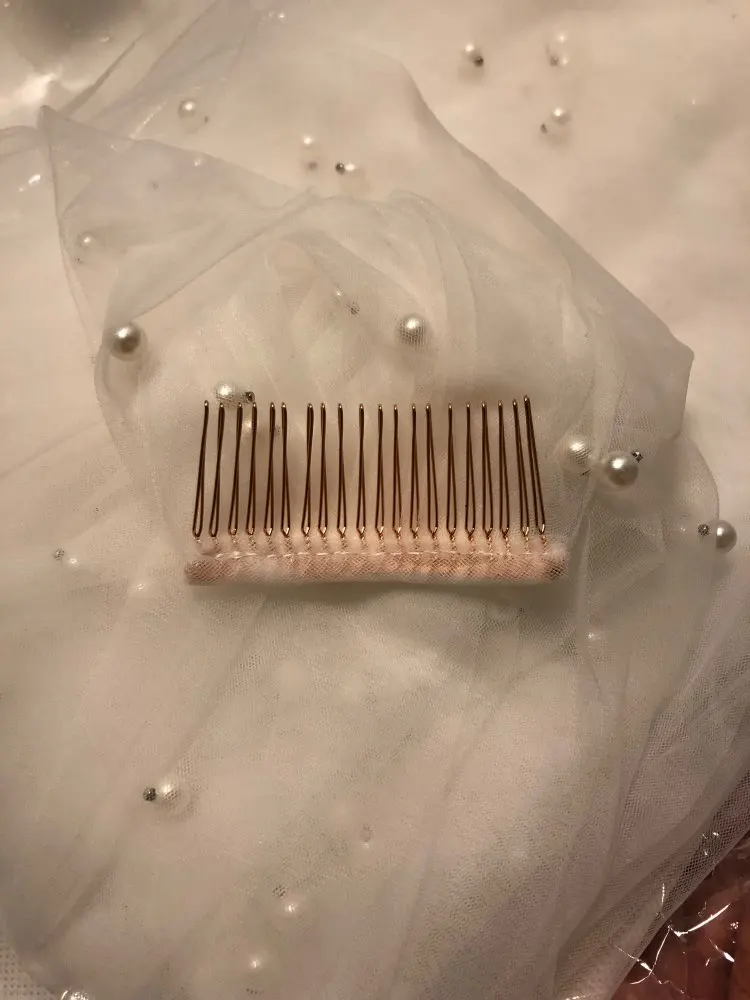 Длинная вуаль для невесты 2 м Лидер продаж белая/цвета слоновой кости с гребнем