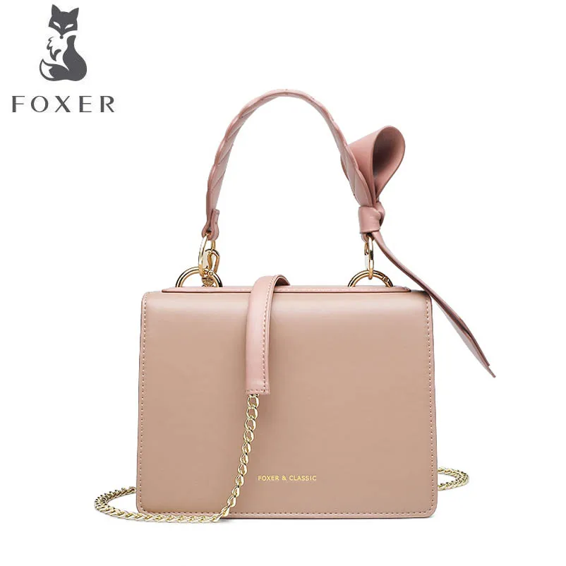 FOXER 2019 Новая мода Дикий корейский темперамент плечо сумка лук небольшой