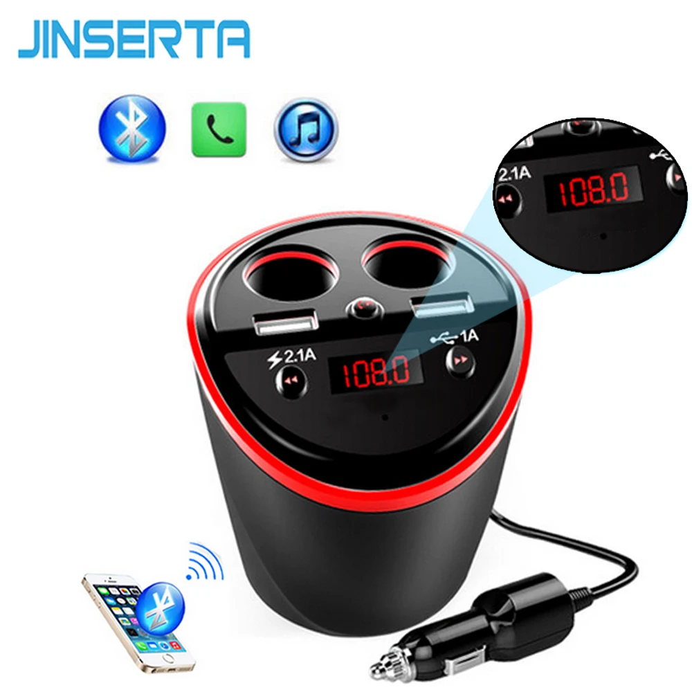 JINSERTA 6 в 1 громкой связи Bluetooth гарнитура для Беспроводной FM передатчик модулятор