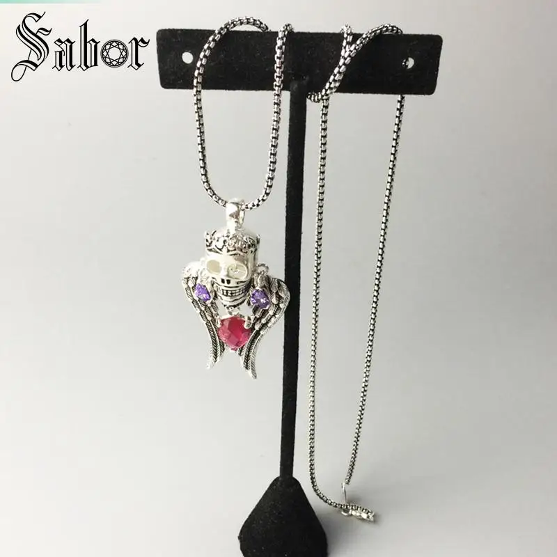 Цепочка с подвеской звеньем ожерелье в виде черепа короля подарок для женщин