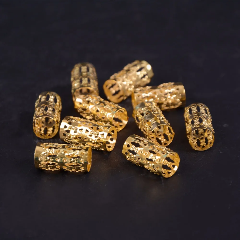 Новинка, 34 дюйма, позолоченная коса для волос, страшные бусины Dreadlock, Регулируемый зажим для манжеты, 8 мм, микро-кольцо, бусины «сделай сам» для укладки волос