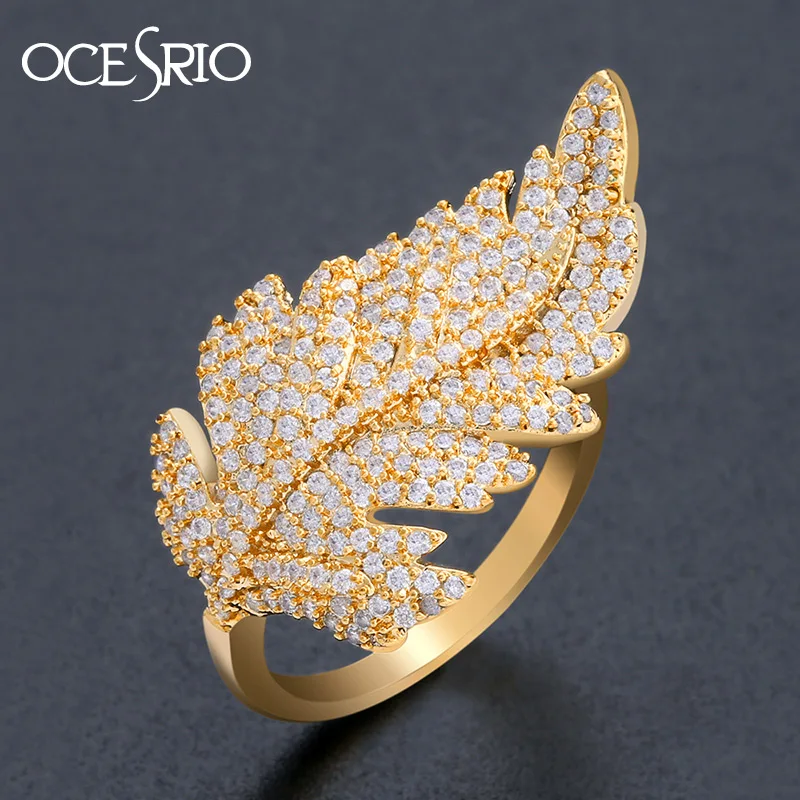 OCESRIO большие кольца для женщин ювелирные изделия камень Iced out кольцо CZ кубический