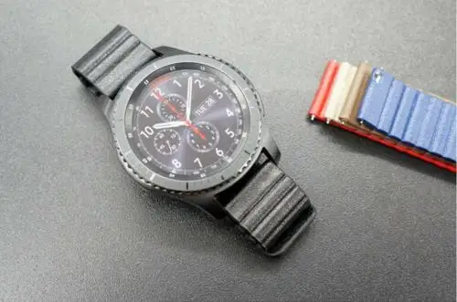 22 мм ремешок для часов из натуральной кожи с магнитным замком для samsung gear S3 Frontier/Classic