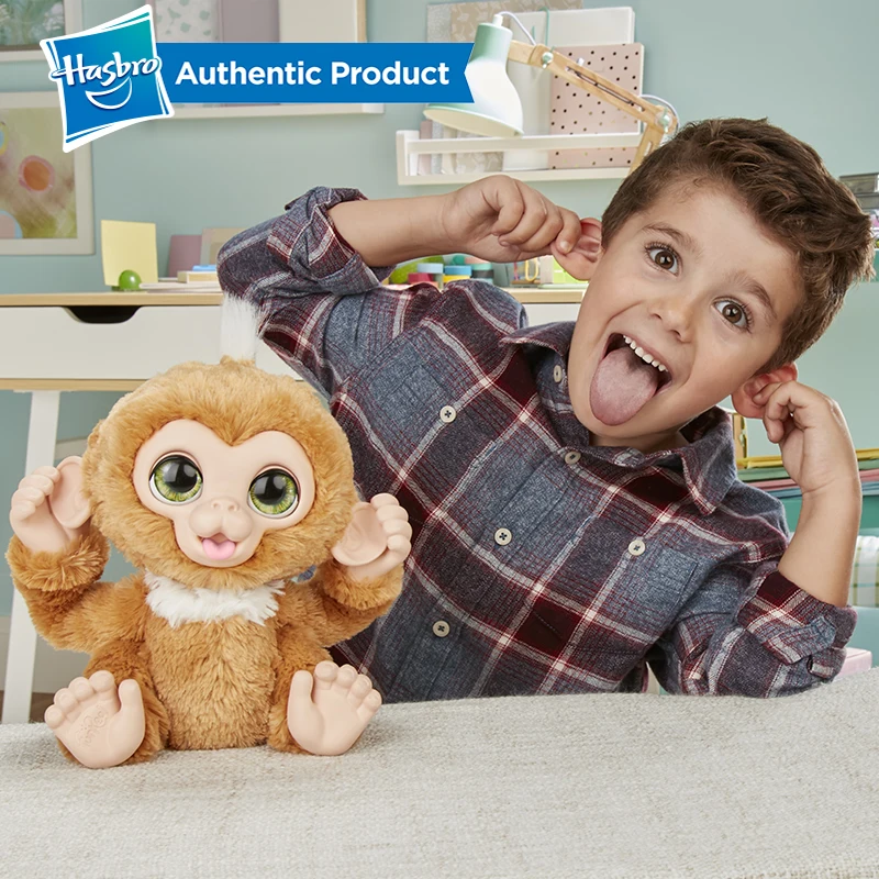 Hasbro Furreal проверьте занди Сладкая маленькая обезьянка плюшевая мягкая игрушка может сделать звук ребенка день рождения Рождественский подарок