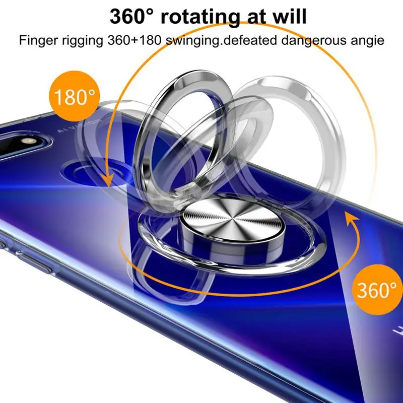 Роскошные автомобильные чехлы с кольцом держателем для Huawei Honor V20 Мягкий