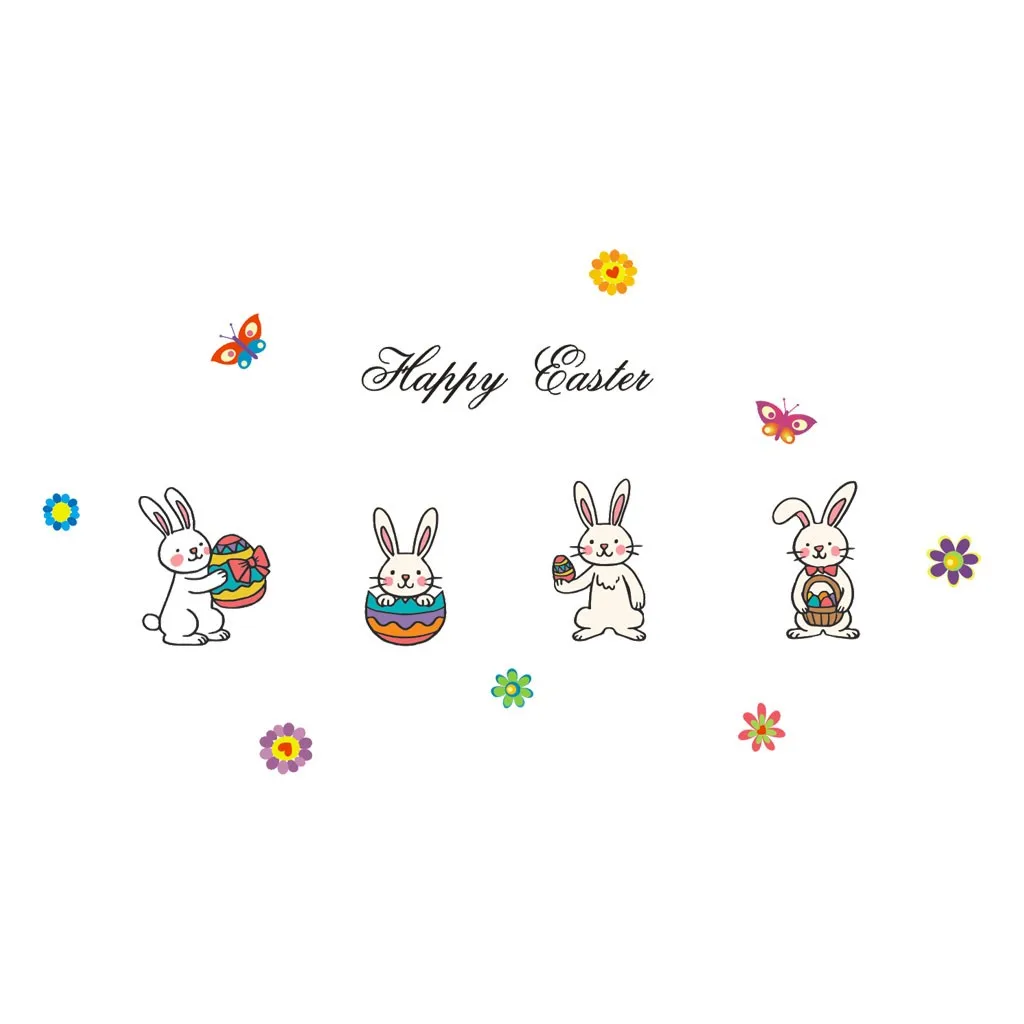 Наклейки на стену с изображением Счастливой Пасхи семейные красивые наклейки