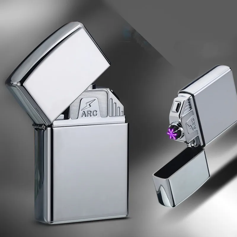 Двойная дуговая зажигалка, ветрозащитная электронная USB Зажигалка для перезарядки, электрическая зажигалка для курения