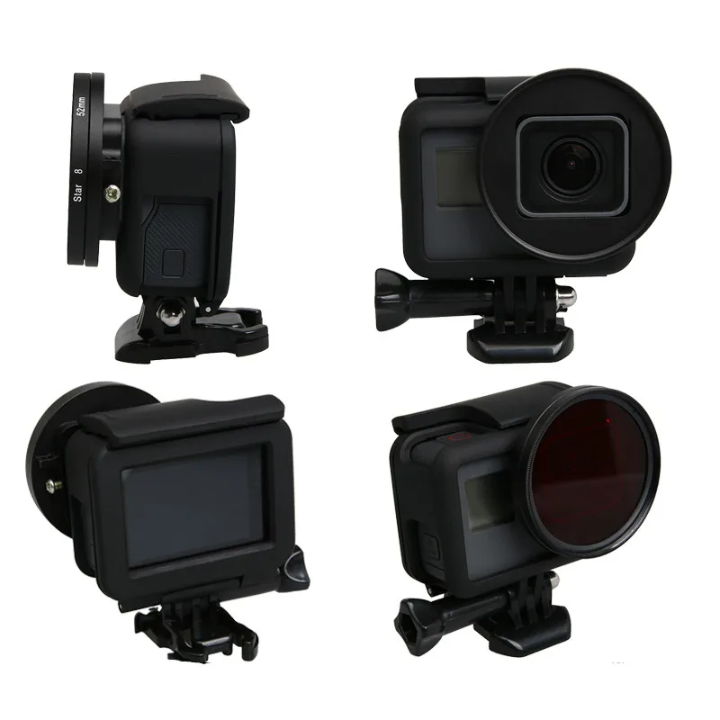 Go Pro 5 6 7 52Mm Uv Cpl Star Filter Glass Lens Cap Protector Ring Adapter For Gopro Hero Black Action Camera Accessories | Электроника