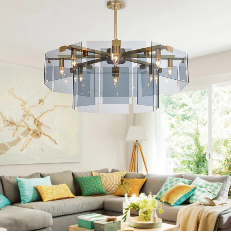 

Modern Simple Glass Chandelier ceiling light Living room Bedroom Restaurant American Chandelier Light luxury Art Post modern