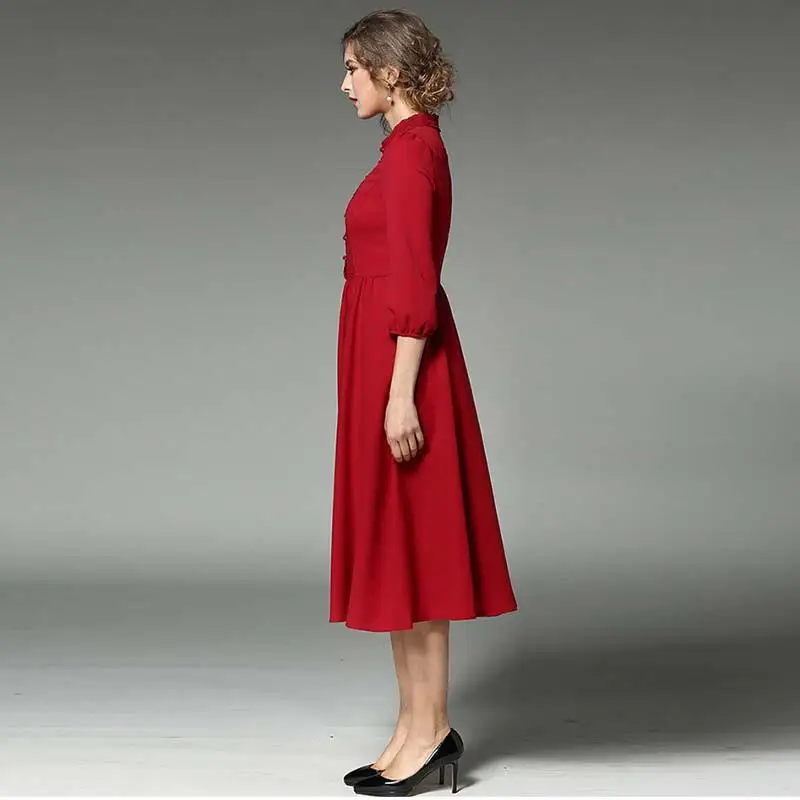 Женское шифоновое платье на пуговицах NFIVE Брендовое тонкое длинное в Европейском