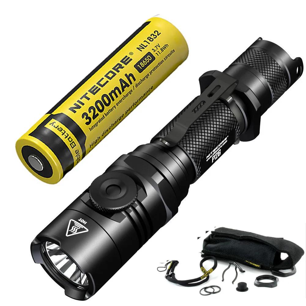 NITECORE P26 фонарик бесступенчатая яркость CREE XP L HI V3 max 1000 люмен дальность луча 310 м