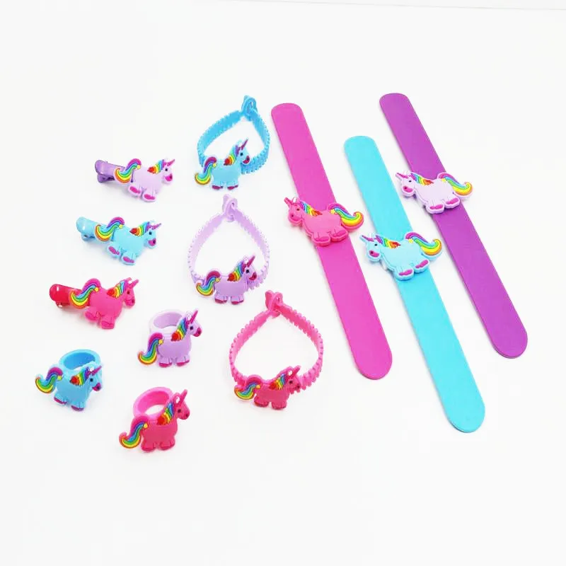 Единорог вечерние аксессуары резиновый браслет/заколка для волос/Кольцо/браслет