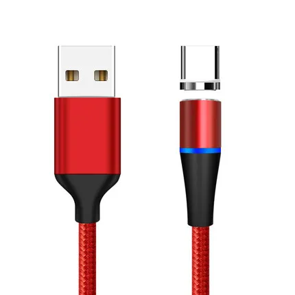 Red For Type C Sarika S06 3A светодиодный магнитный Кабель зарядного устройства для iPhone 11 Pro Max Android Micro usb type C мобильный телефон Быстрая зарядка Магнитный кабель - Цвет: Red For Type C