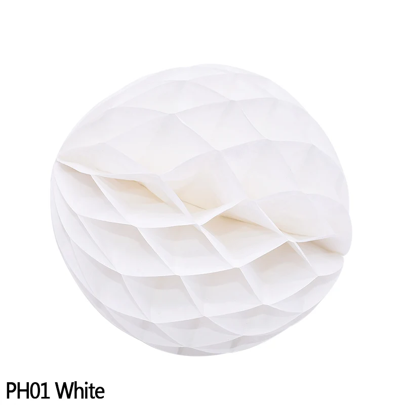 H01 white 10 шт 2'-12 ''сотовые шарики круглые ткани круглые подвесные бумажные фонари ремесло для свадьбы или «нулевого дня рождения» вечерние рождественские украшения - Цвет: H01 white