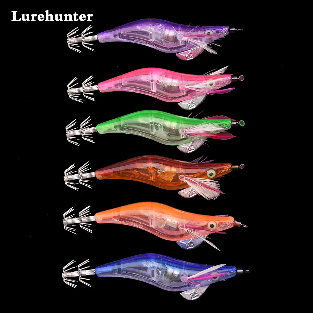 Светодиодный электронный светящийся креветка-кальмар 10 см 12 5 г ночная рыбалка на