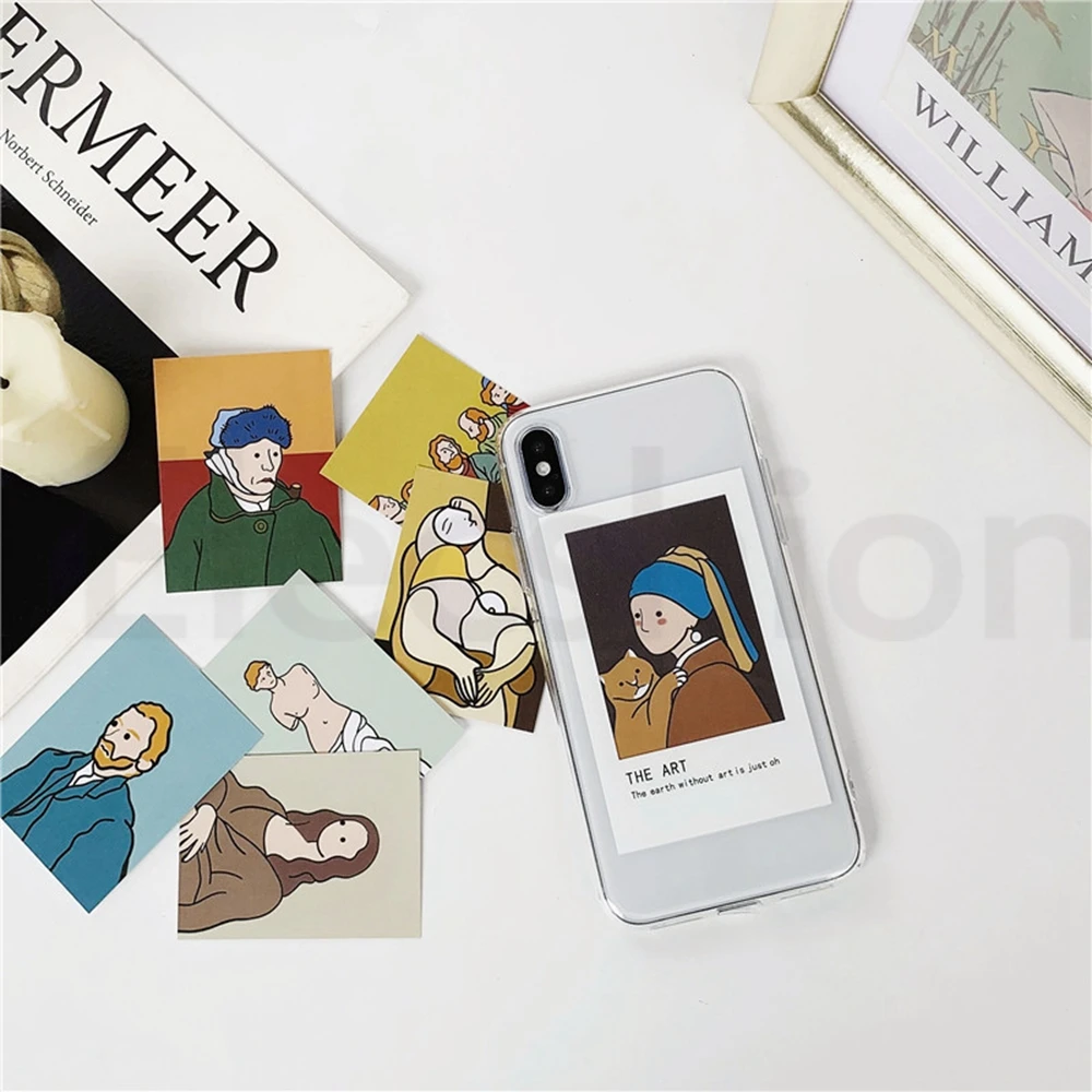 Мягкий прозрачный чехол из ТПУ для iphone 7, 8 Plus, XR, XS, Max, картина маслом, X, Xs, для iphone 6, 6s Plus, с 7 картами холодного ветра, сделай сам