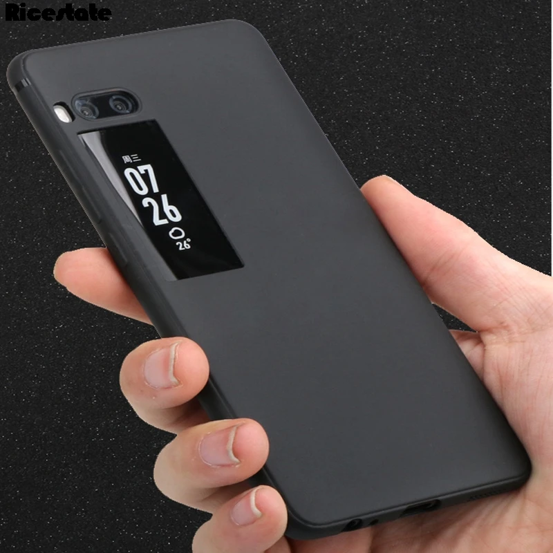 Новый чехол для Meizu Pro 7 силиконовый из ТПУ прозрачный и матовый однотонный черный