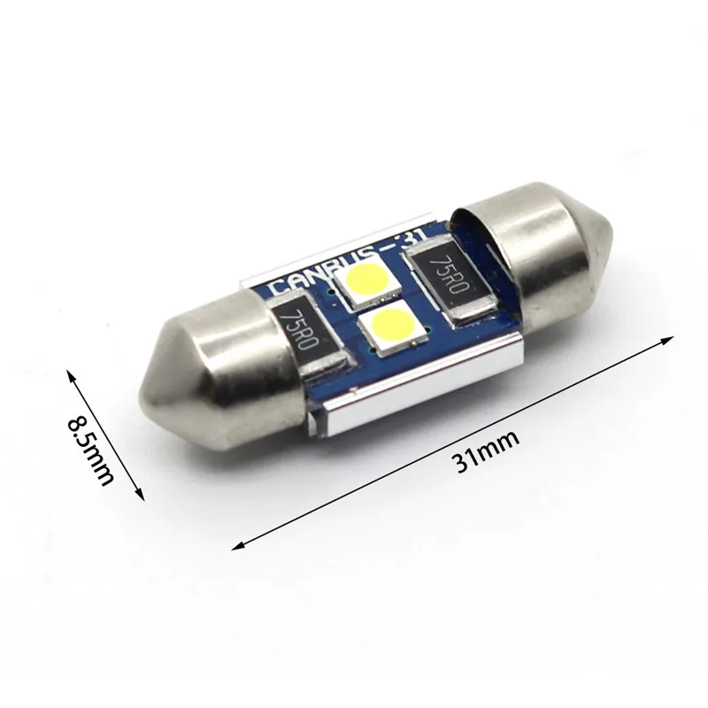 CN360 2 шт Высокое качество SMD3030 чипы купол с фестонами C5W светодиодный 28 мм 31 мм 36 мм/39 мм/41 мм Автомобильный светодиодный для светильник лампы номерного знака светильник - Испускаемый цвет: 31mm
