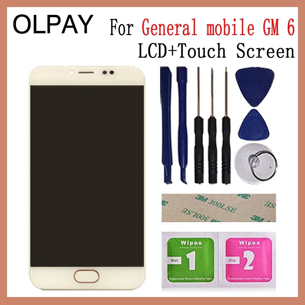 OLPAY 5," для общего мобильного GM 6 GM6 ЖК-дисплей и сенсорный экран стекло в сборе с рамкой телефона