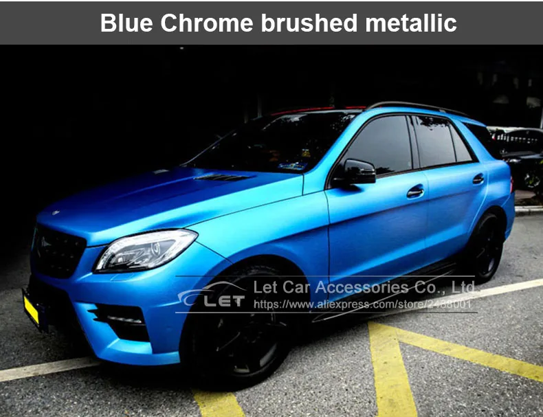 Виниловая пленка высокого качества с матовым и синим хромом для стилизации