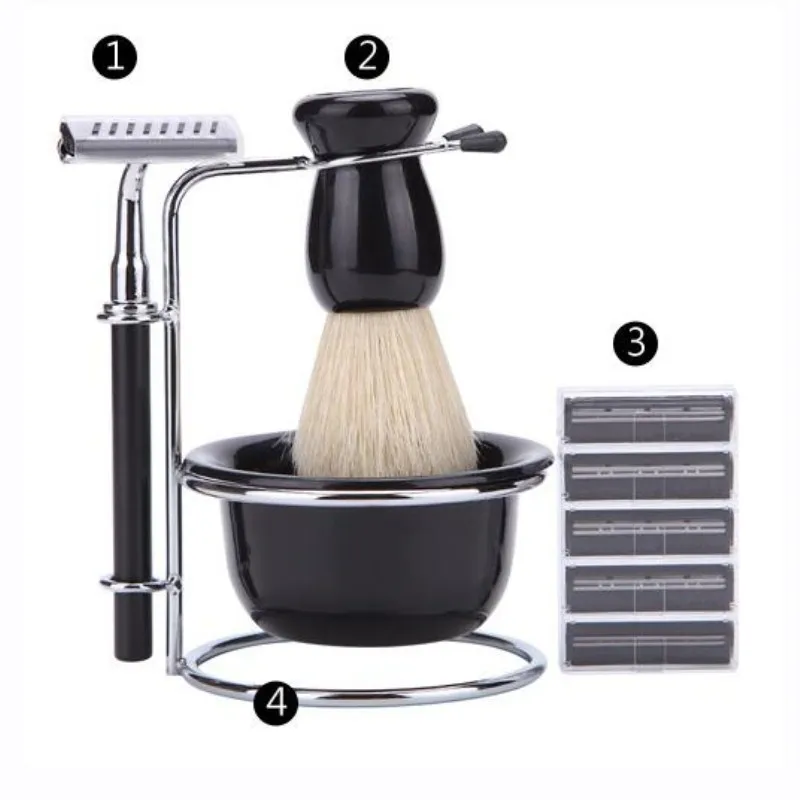 5 шт/лот Pro Мужской очищающий уход кисти ручной набор для бритья из пяти массажер