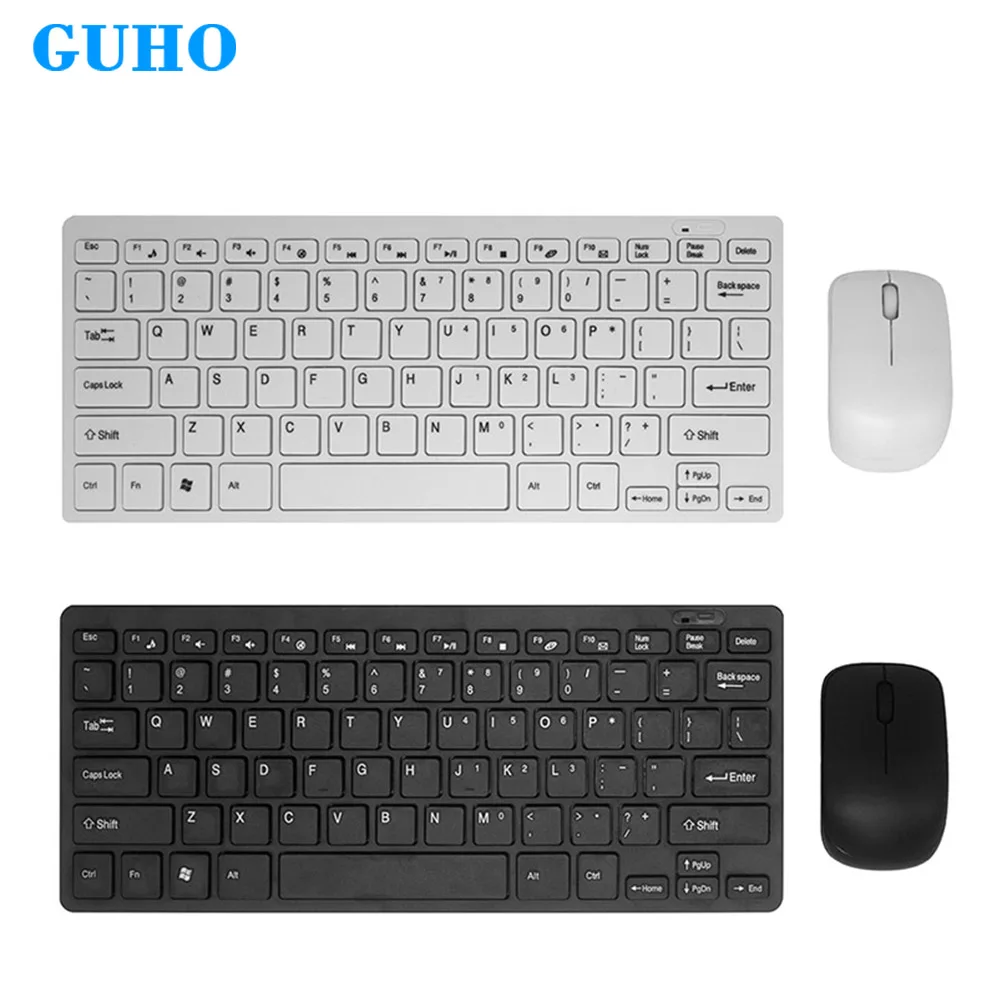 GuHo Ultra Slim Беспроводной клавиатура Мышь Combo 2 4 г механическая Klavye Teclado Inalámbrico Gamer Kit