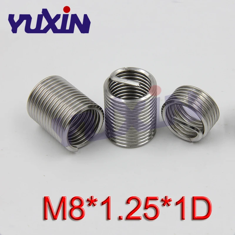 50 шт. M8* 1,25* 1D проволочная вставка Нержавеющая сталь 304 проволочная муфта с винтовой нарезкой, M8 втулка винта спиральные провода с резьбой вставки