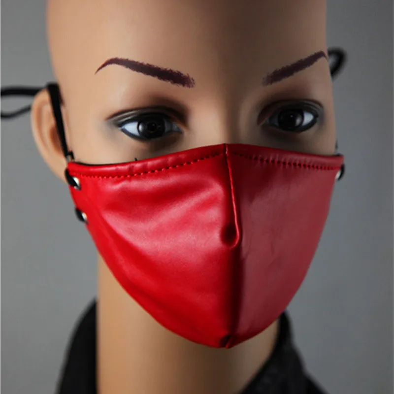 Новинка 2018 Висячие уши панк мотоциклетная искусственная кожа маска Муфель
