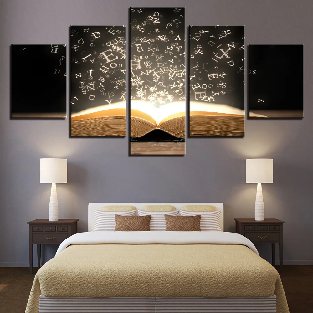 HD печать 5 шт. магические буквы книжный плакат современные декоративные картины