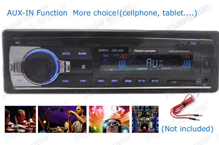 Цифровой Bluetooth автомобилей Радио стерео аудио музыки FM USB SD карты с в тире слот AUX