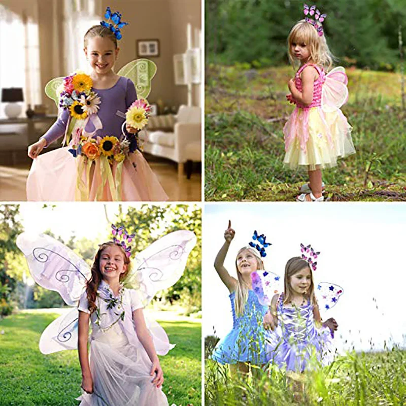 Вечернее платье принцессы с крыльями бабочки костюм феи для Хэллоуина садовое