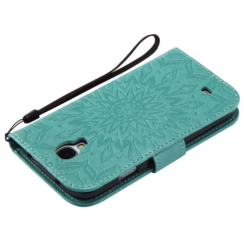 Coque подсолнечника флип чехол для samsung Galaxy S4 искусственная кожа + силиконовая
