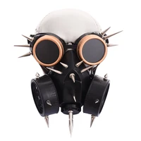 steampunk mask cosplay halloween costume accessories retro punk rock gas mask gothic spikes goggles mask set