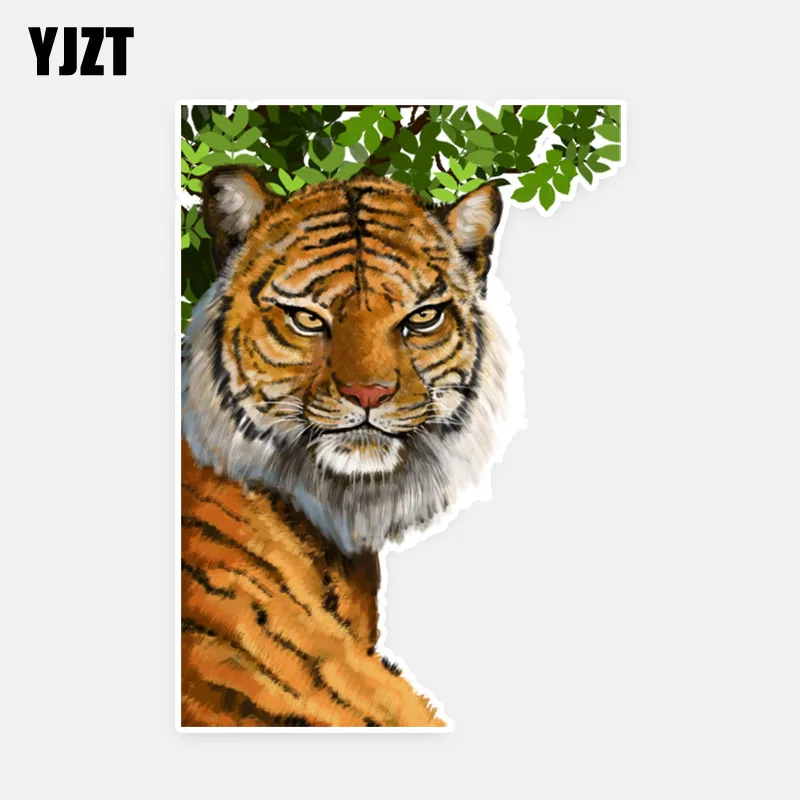 

YJZT 10.5CM*15CM Animal Tiger King Of The Forest PVC Car Sticker Decal Decor 5-0514