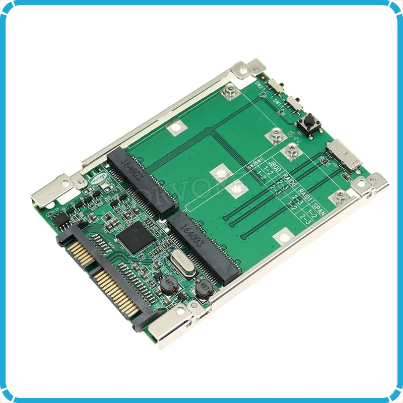 2," SATA III-двойной мини SATA USB 3,0-2 mSATA SSD Raid контроллер конвертер карт с кабелем