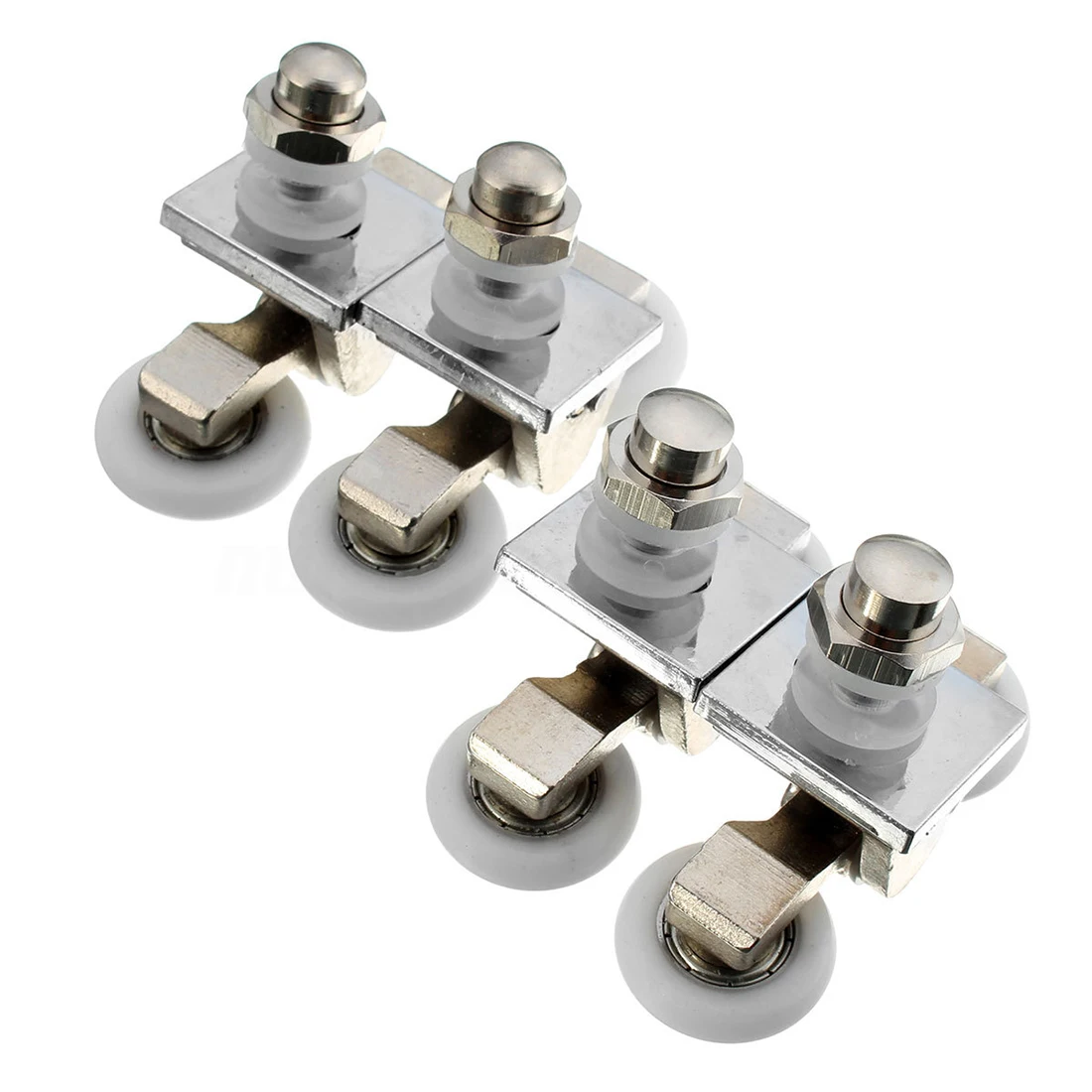 2x Twin Wheels Top Bottom Bathroom Shower Door Rollers Runners 23mm Silver | Обустройство дома