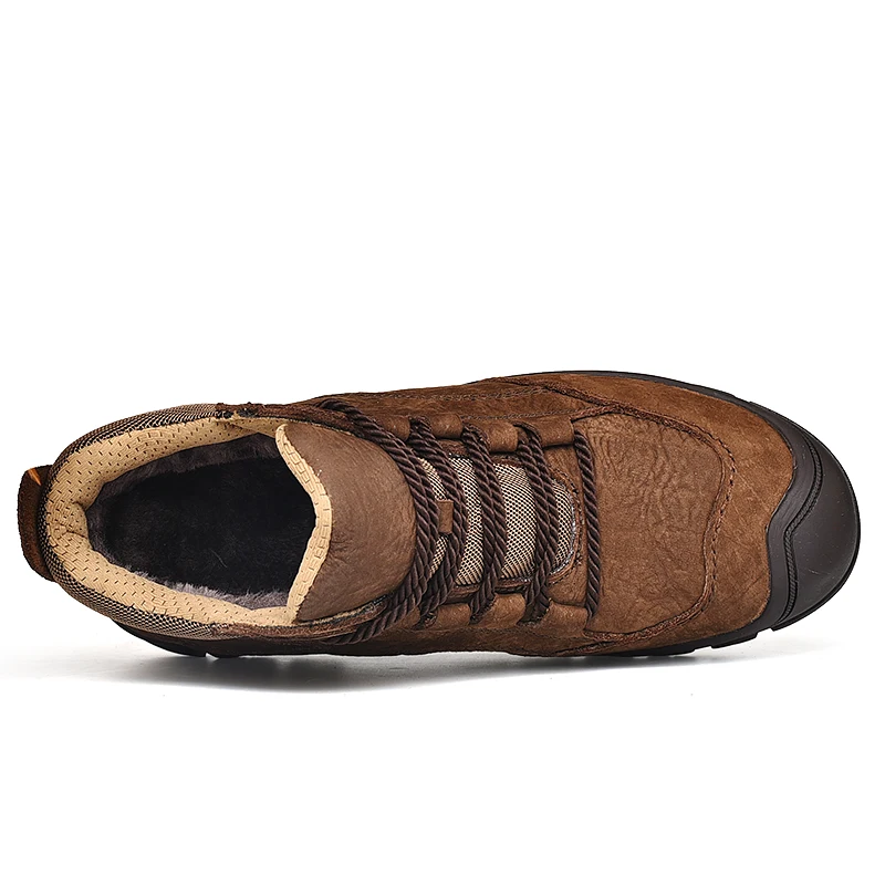 YIXI мужские зимние сапоги из натуральной кожи теплые Роскошные туфли рабочие