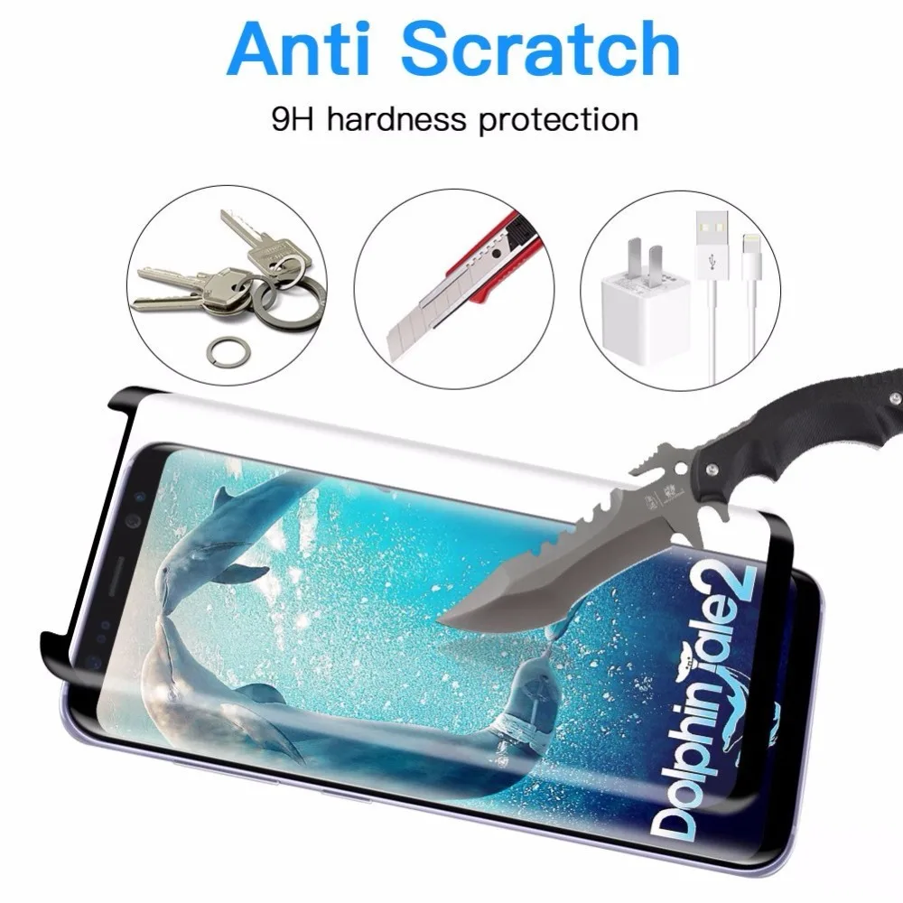 3D Curved Full Cover Screen Protector For Samsung Galaxy s9 Case Friendly Tempered Glass S9 Plus with Package | Мобильные телефоны